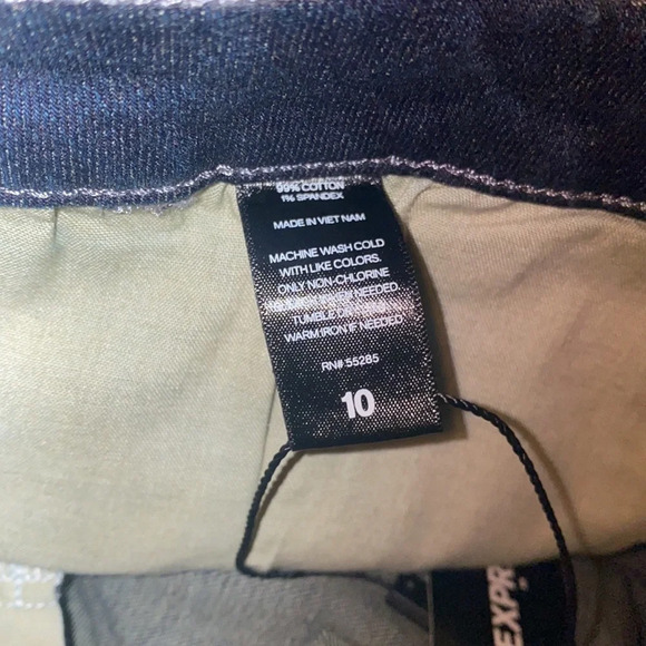 Express denim jeans button Down mini skirt Sz 10 - Picture 9 of 12